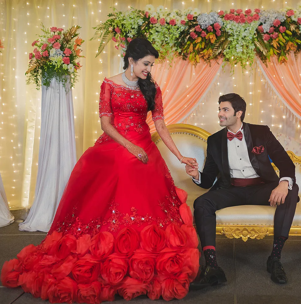Celebrity In Christian Wedding
Gown From Chennai.